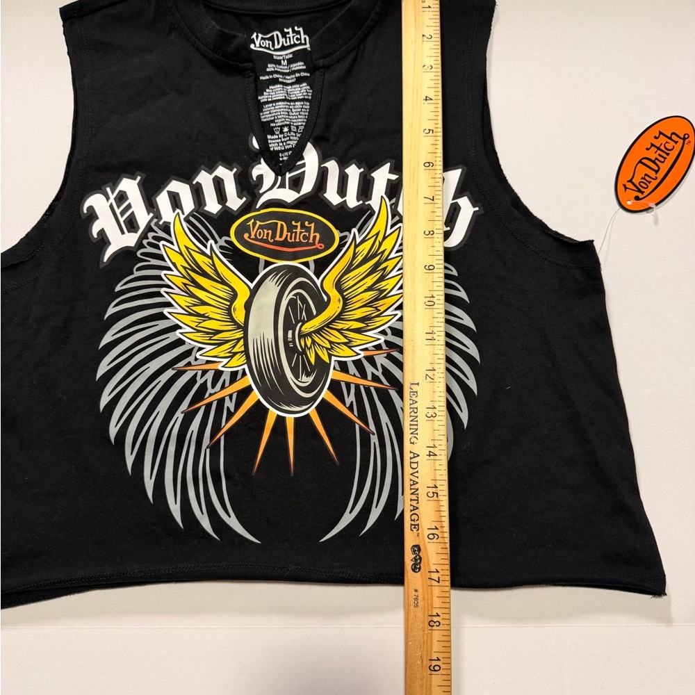 Von Dutch Black Graphic Muscle T-shirt Size Medium - Picture 6 of 8